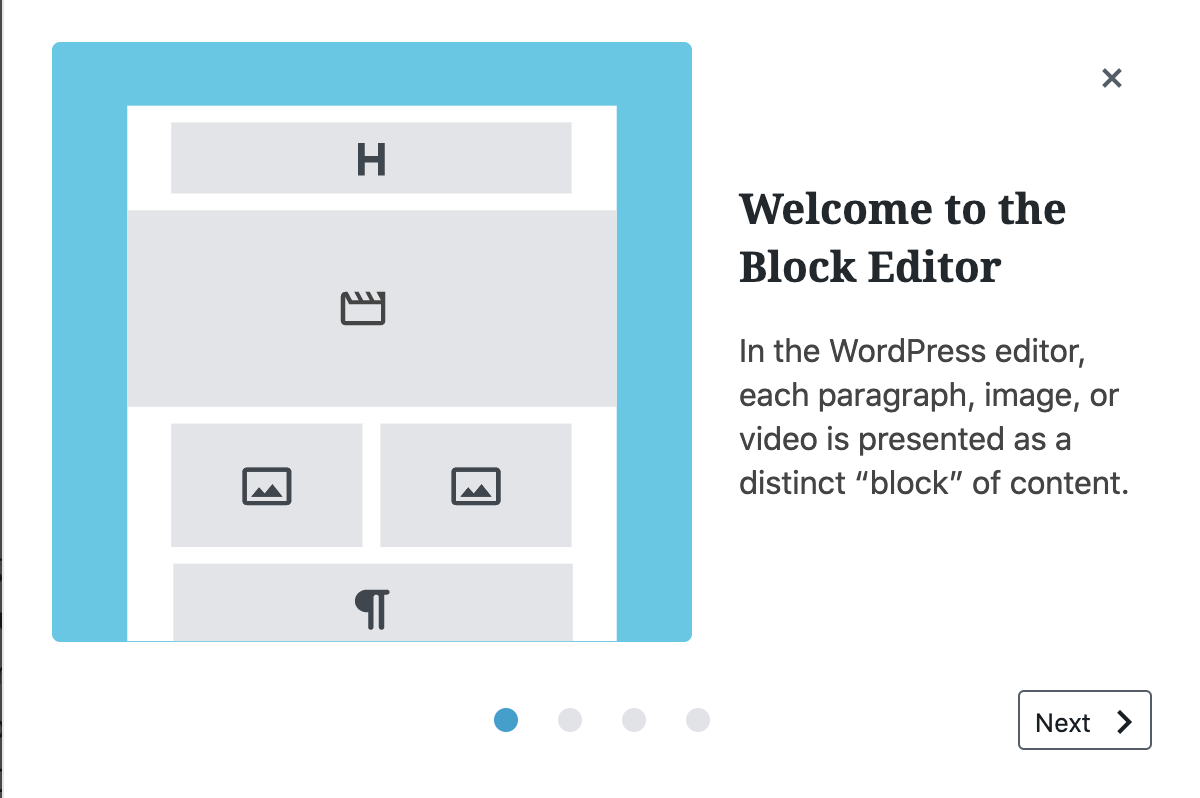 screenshot of Gutenberg Block layout